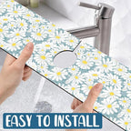White Flower Sink Faucet Absorbing Mat Cute Chamomile Super Absorbent Fast - Image 5