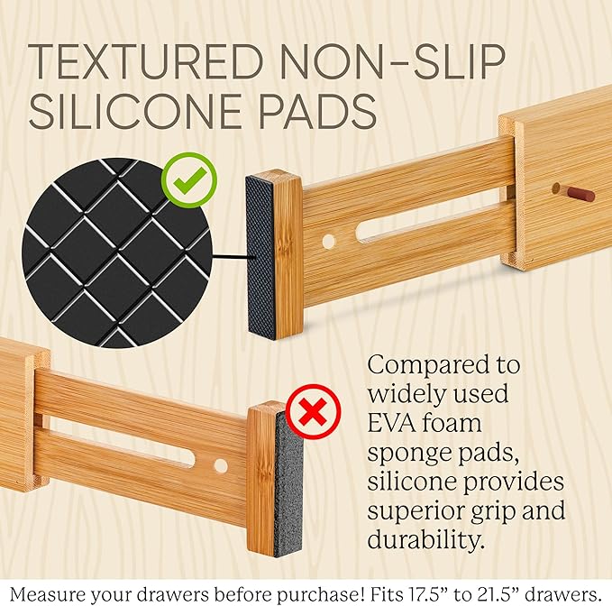 Night Tree Expandable Bamboo Drawer Dividers – Spring-Loaded Wooden Organizers - Image 6