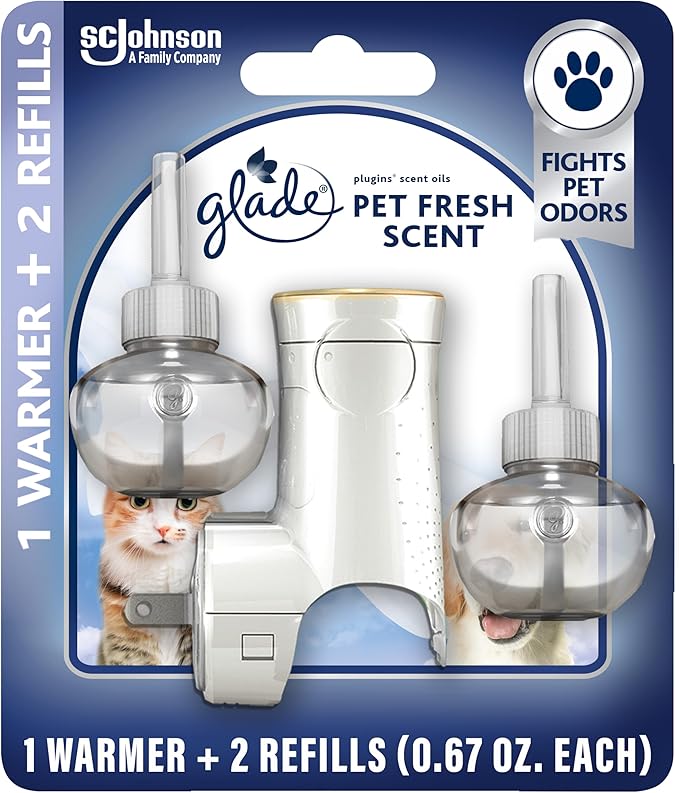 Glade PlugIns Refills Air Freshener Starter Kit, Pet Fresh Scent, Scented and by Glade