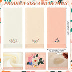 3 Pcs Boho Flowers Hand Towels Embroidered Modern Flowers Bathroom Decor 14x29 - Image 2