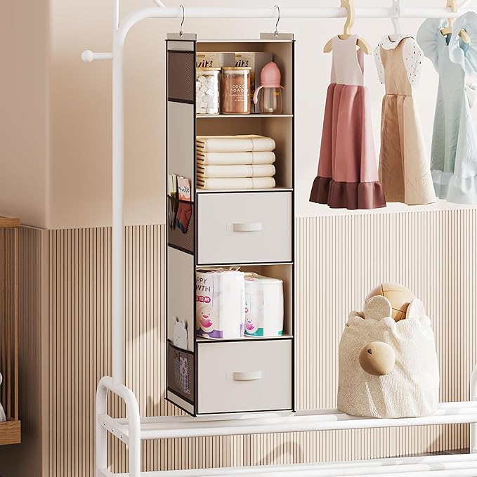 YOUDENOVA Hanging Closet Organizer, 5 Tier Hanging Closet Shelves - Image 6