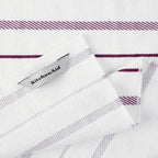KitchenAid Albany Kitchen Towel 4-Pack Set, Boysenberry Purple/White - Image 4
