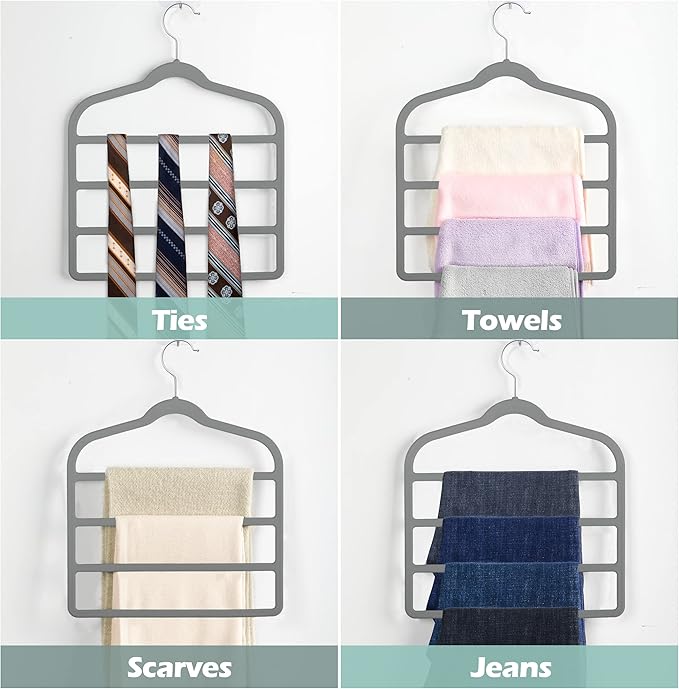Velvet Pants Clothes Hanger Space Saving Non Slip Pants Shorts Hanger, - Image 6