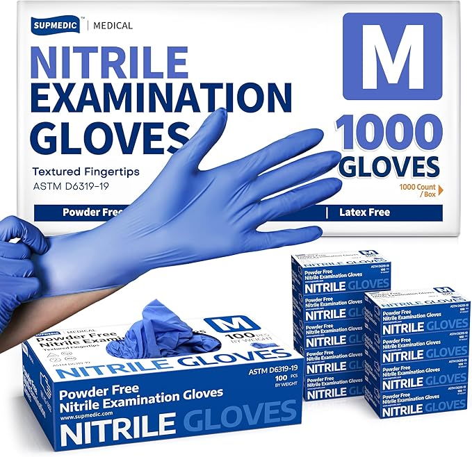 Medical Soft Max™ Nitrile Exam Gloves, Powder-Free Latex-Free Food Safe Clean by Supmedic