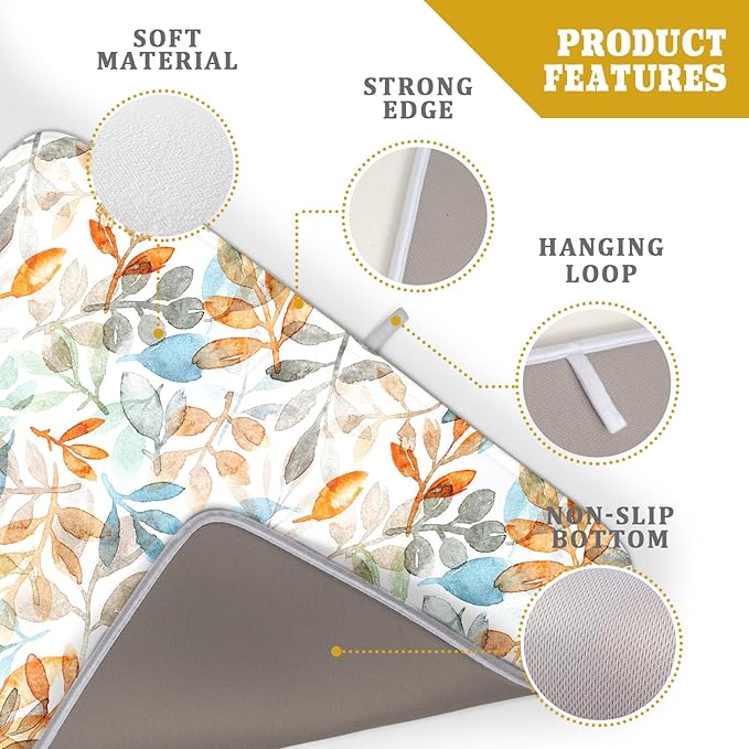 Fall Eucalyptus Leaf Dish Drying Mat 18 x 24 Inch - Image 4