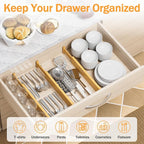 BAMBUROBA Bamboo Drawer Dividers, Adjustable Expandable Drawer Organization - Image 3