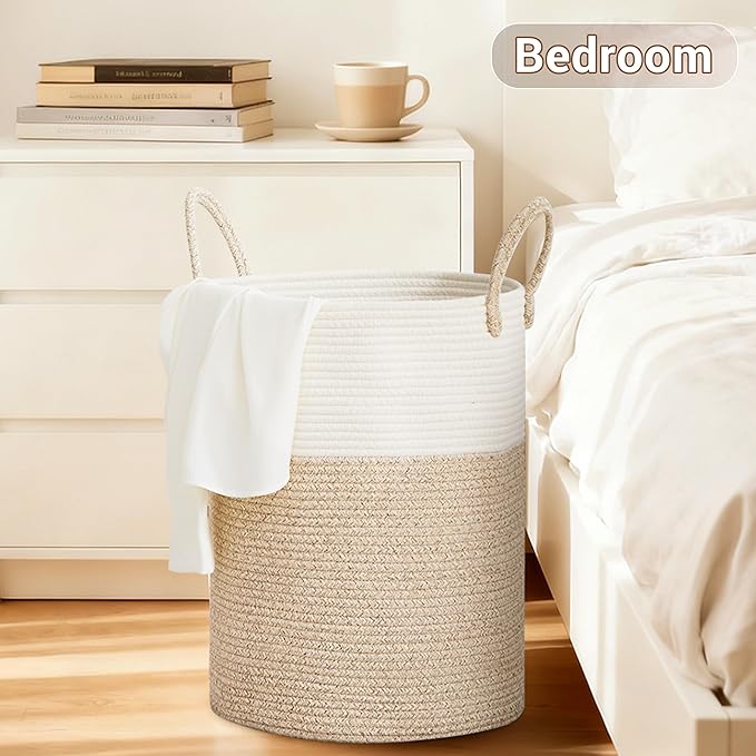 Tall Laundry Basket with Handles, 72L Portable Dirty Clothes Hamper, Boho - Image 5