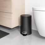 simplehuman 4.5 Liter / 1.2 Gallon Round Bathroom Step Trash Can, Matte Black - Image 4