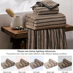 8 Pcs Polyester Brown Cabana Stripe Large Bath Towel Set-2 Bathroom Towels - Image 5