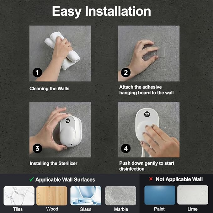UV Toothbrush Sanitizer Holder Wall Mounted - Image 6