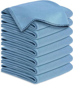 Microfiber Cleaning Cloths Glass Cleaner: 8 Packs 18X18 Window Cleaner Kit Wine by YoulerTex