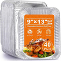 40 Pack Aluminum Foil Pans 9x13 Disposable – Half Size Tin oil Heavy Duty Deep by Homewarm