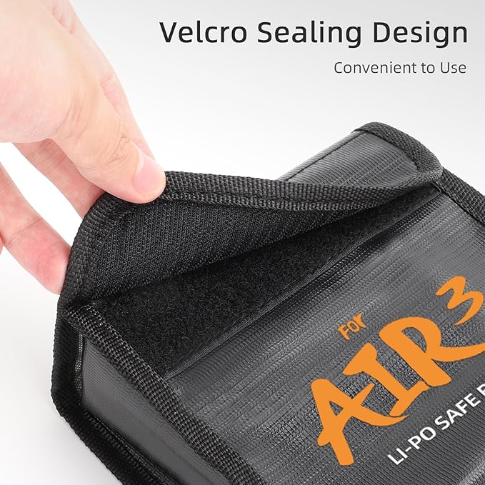 Lipo Battery Safe Bag for DJI Air 3s/Air 3, Explosion-Proof Nylon lithium - Image 4