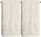 Artoid Mode 2 Pcs Beige 3D Rabbit Jacquard Easter Hand Towels by ArtoidMode