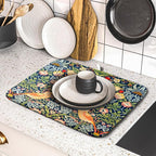 Navy Blue Sage Green Chinoiserie Dish Drying Pad 16 x 18 Inch - Image 5
