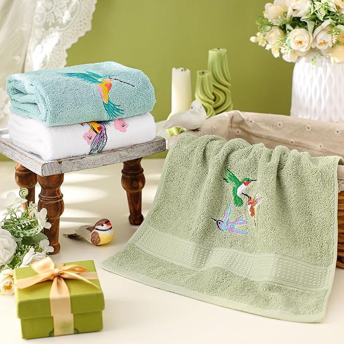 3 Pcs Hummingbird Hand Towels Farmhouse Garden Hummingbird Bathroom Decor 14x29 - Image 4