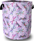Watercolor Dragonfly Laundry Basket Foldable by SELIONLIKN