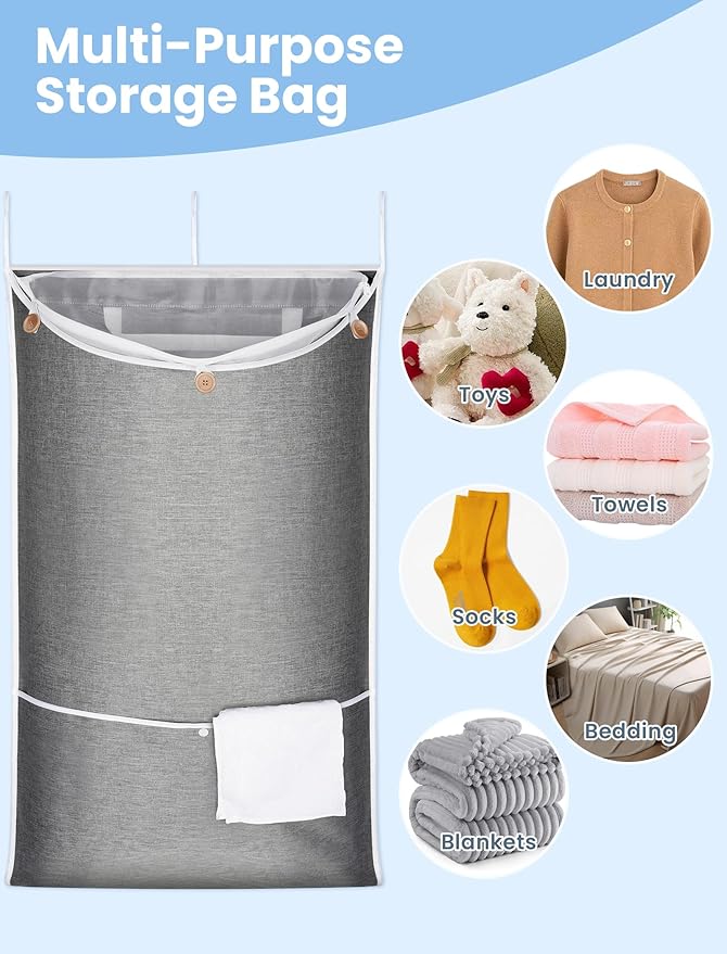 NiHome XXL Hanging Laundry Hamper Bag 39.4"x22.4" - Image 8