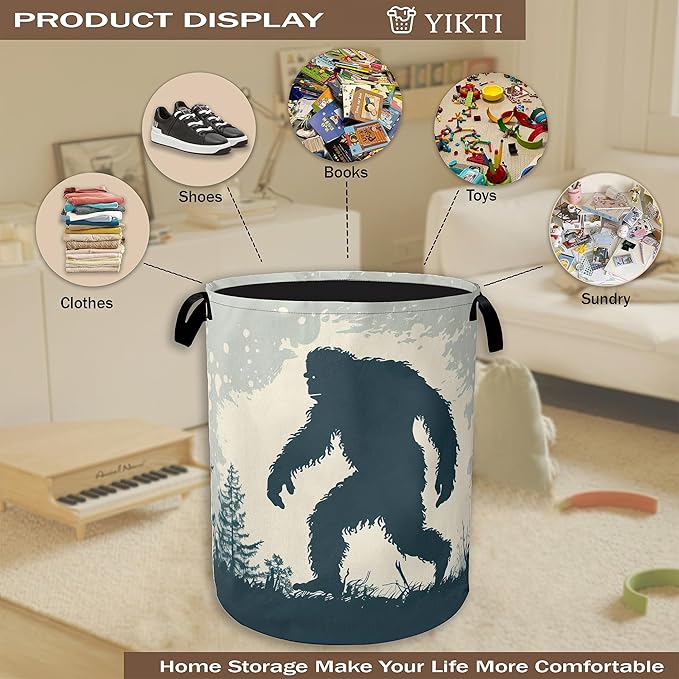 Big Foot Laundry Hamper, Retro Forest Collapsible Laundry Baskets, Waterproof - Image 4