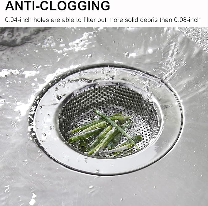 Kitchen Sink Strainer Stainless Steel, LASSHSWA Kitchen Sink Drain Strainer - Image 5