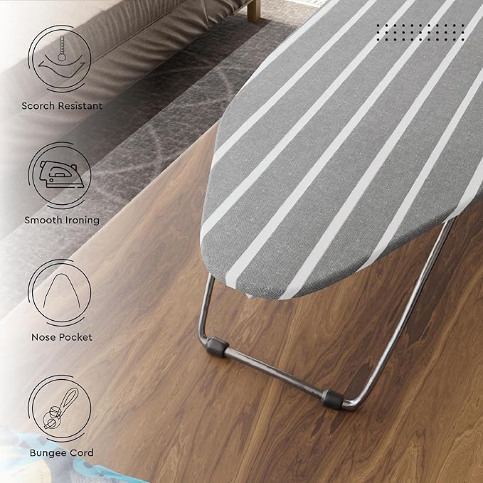 Encasa XO Ironing Board Cover and Pad 28"x12" - 4mm Felt Mini Iron Board Cover - Image 6