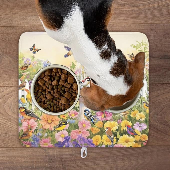 Spring Summer Floral Birds Dish Drying Mat - Image 9