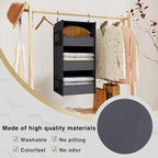 3-Shelf Hanging Closet Organizer and Storage, Foldable Hanging Closet Shelves - Image 5