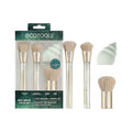 EcoTools Sea Gems Face Makeup Brush & Sponge 4 Piece Set, Eco-Friendly Makeup by EcoTools