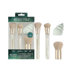 EcoTools Sea Gems Face Makeup Brush & Sponge 4 Piece Set, Eco-Friendly Makeup by EcoTools