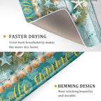 Coastal Wreath Dish Drying Mat 18x24 inch Starfish Shell Absorbent Microfiber - Image 3
