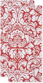 DII Cotton Dish Towel Set Damask Print, Tango Red - Image 2