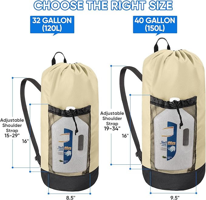 BALEINE 150L Laundry Bag Backpack, 900D Oxford Fabric Large Travel Laundry Bags - Image 3