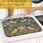 Navy Blue Sage Green Chinoiserie Dish Drying Pad 16 x 18 Inch - Image 7