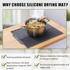 Dish Drying Mat for Kitchen Counter, Silicone Large Dish Drying Pad, Easy Clean - Image 6