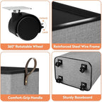 Laundry Basket with Wheels, Collapsible Laundry Baskets, Laundry Hamper with - Image 5