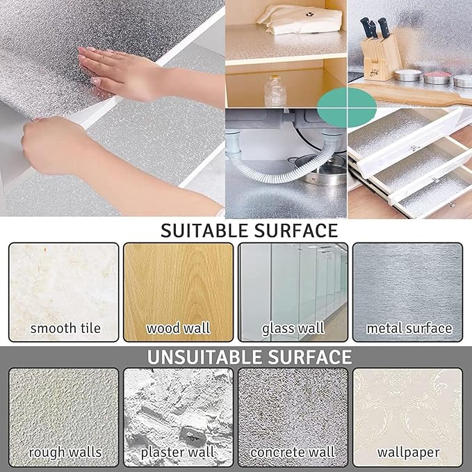Kitchen Wallpaper Oil Proof Sticker Backsplash Aluminum Foil Self-Adhesive - Image 5