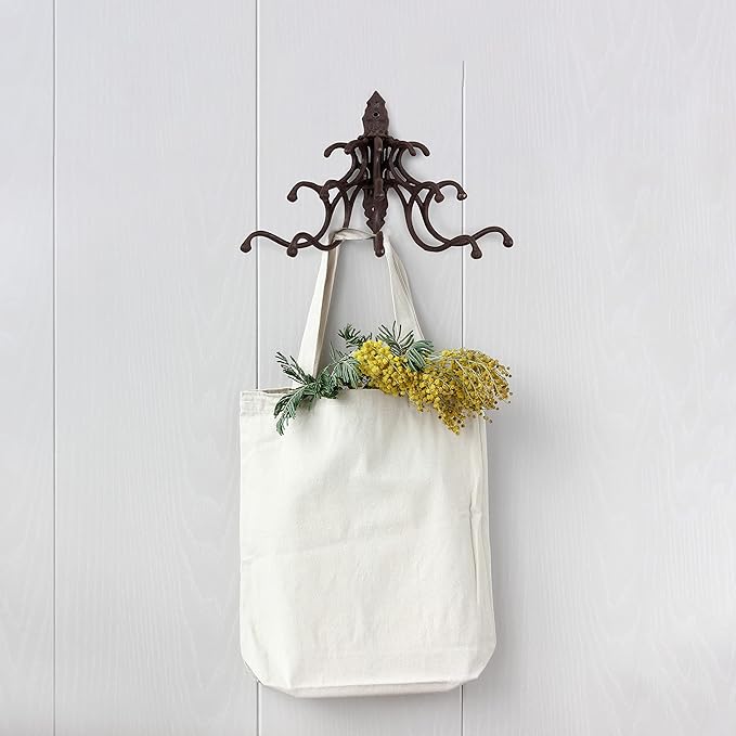 Creative Co-Op Antique Cast Iron Wall Hooks in Rust Finish - Image 3