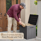Flamaker 2 Pack Deck Box 31 Gallon Waterproof Resin Storage Box with Lid Indoor Outdoor Delivery Box Storage Bin for Patio Cushions (Grey) - Image 6