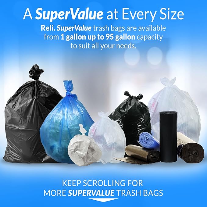 Reli. 2-4 Gallon Trash Bags | 2000 Bags | Clear | Bathroom | Strong | Garbage - Image 7