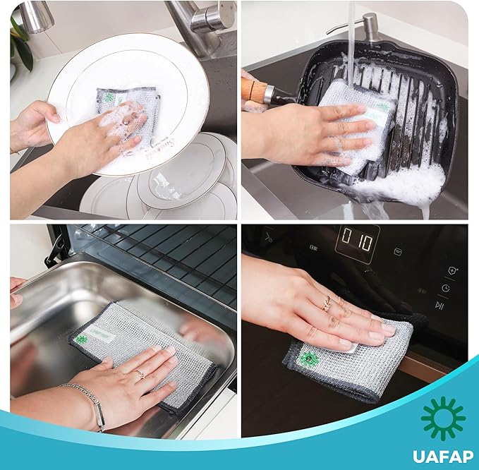 12 PCS Non Scratch Wire Dishcloth, Cleans Fast Without Scratching, Stands Up to - Image 7