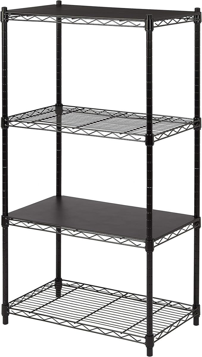 Amazon Basics 2-Shelf Stackable Storage, 13.3" D x 23.2" W x 22.2" H, Black - Image 7