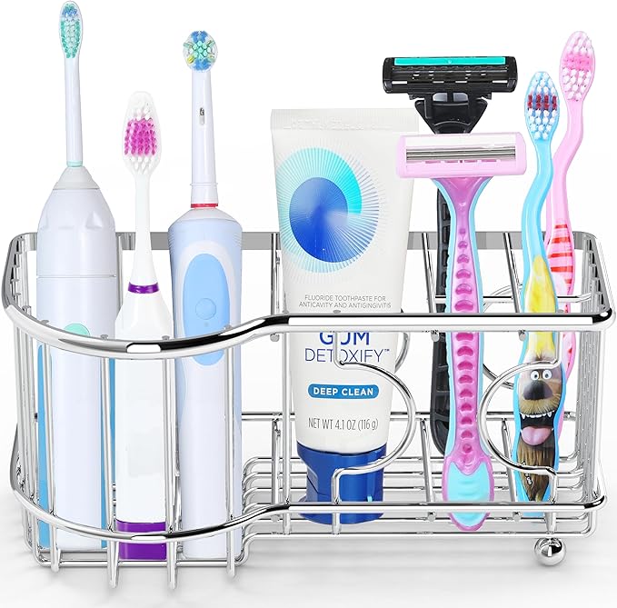Simple Houseware Multi-Functional 6 Slots Toothbrush Holder - Image 3