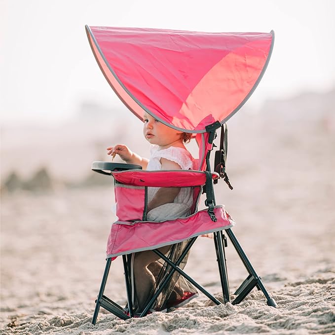 Baby Delight Go with Me Venture Portable Chair | Indoor and Outdoor | Sun Canopy | 3 Child Growth Stages | Pink - Image 6