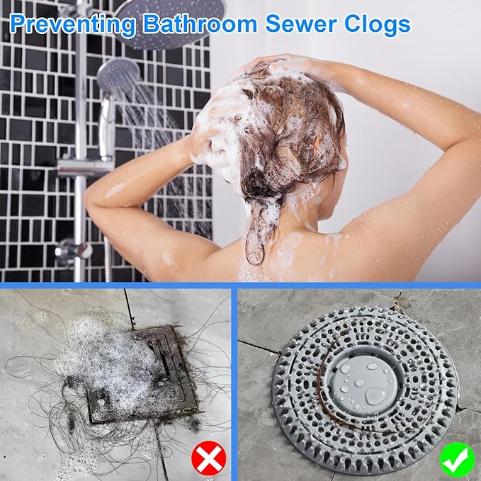 Shower Drain Hair Catcher, 2 Pack Premium Silicone Drain Protector & Shower - Image 4