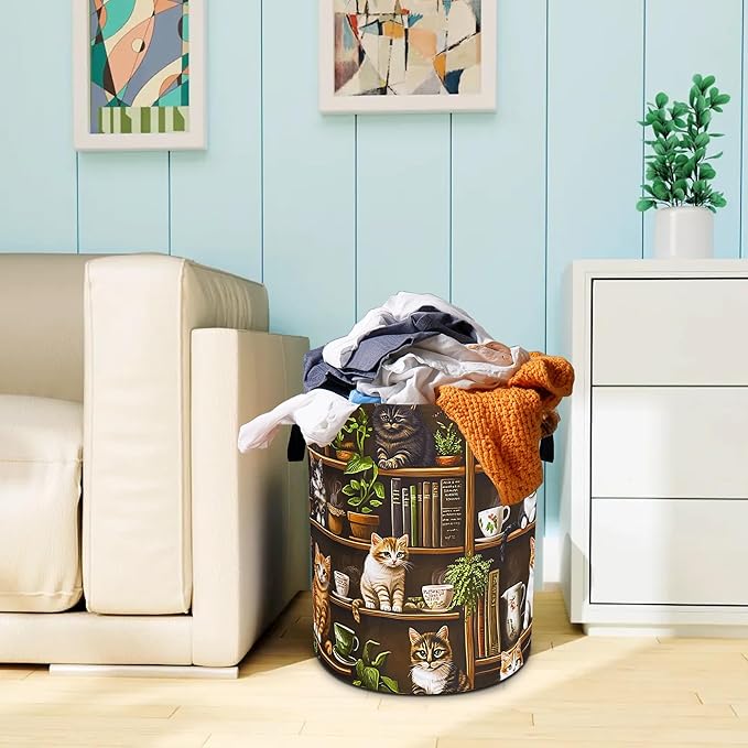 Cute Cat Laundry Basket Bookshelf Animal Oxford Cloth Laundry Hamper Funny - Image 7