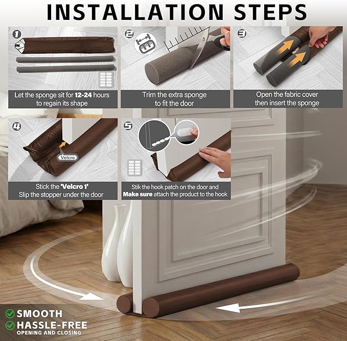 MAXTID Under The Door Draft Blocker Weather Stripping Kit - Image 7