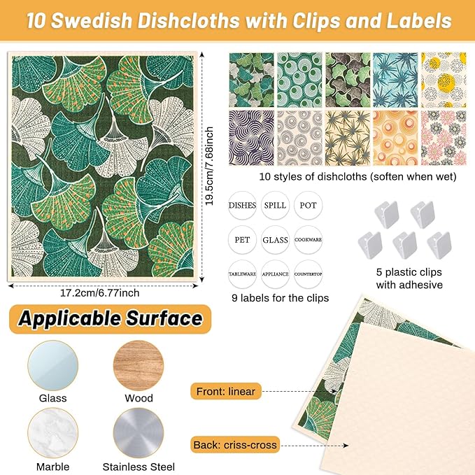 Lucomb 10 Pack Swedish Dishcloths - Image 3