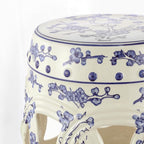 JONATHAN Y TBL1027A Lucky Coins 16" Chinese Ceramic Drum Indoor/Outdoor Garden Stool Bohemian, Coastal, Classic, Cottage, French Country, Patio, Garden Room, Bathroom, Living Room, Blue/White - Image 7
