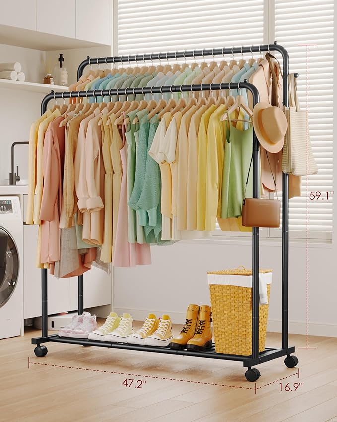 Clothes Rack - Double Rods Clothing Rack - Image 2