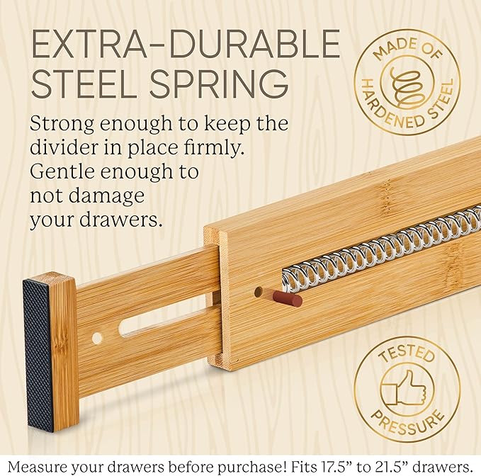 Night Tree Expandable Bamboo Drawer Dividers – drawer separators - Image 5